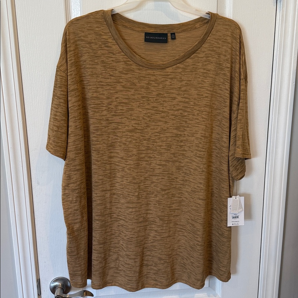 NWT Men’s Brown T Shirt 3XL No Boundaries Lightweight Crew Neck Basic Tee